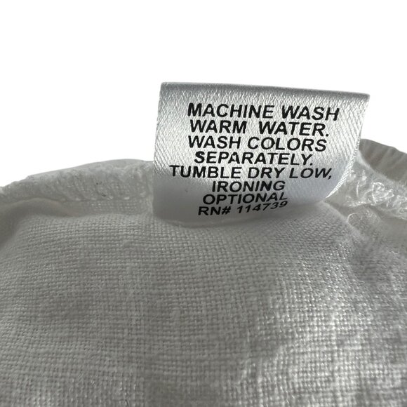 FLAX 100% Linen Wide Leg Elastic Waist Pants in White Size L (14, 16, 18) - Picture 8 of 11